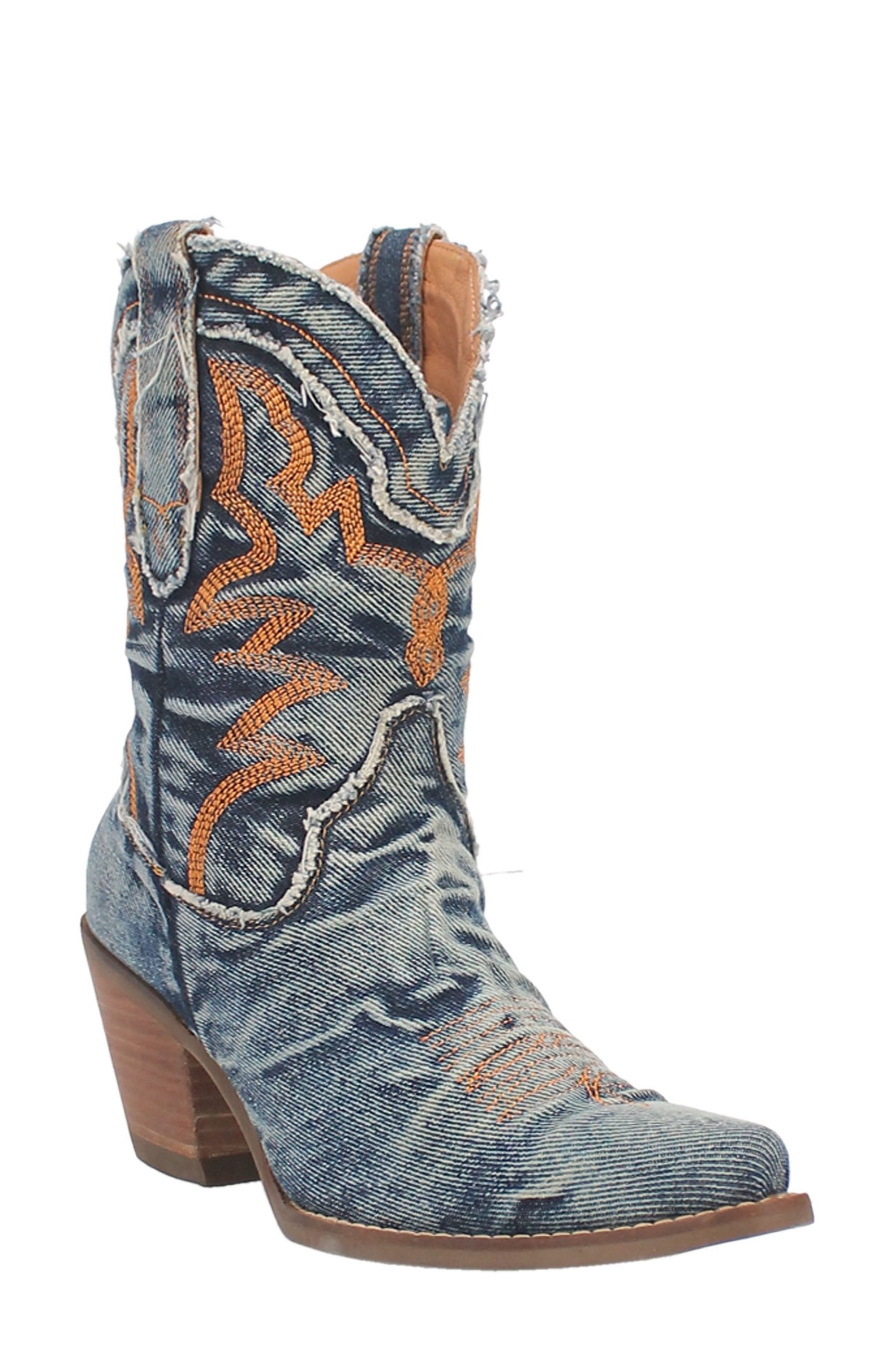 Dingo Y'All Need Dolly Western Boot, Main, color, Blue