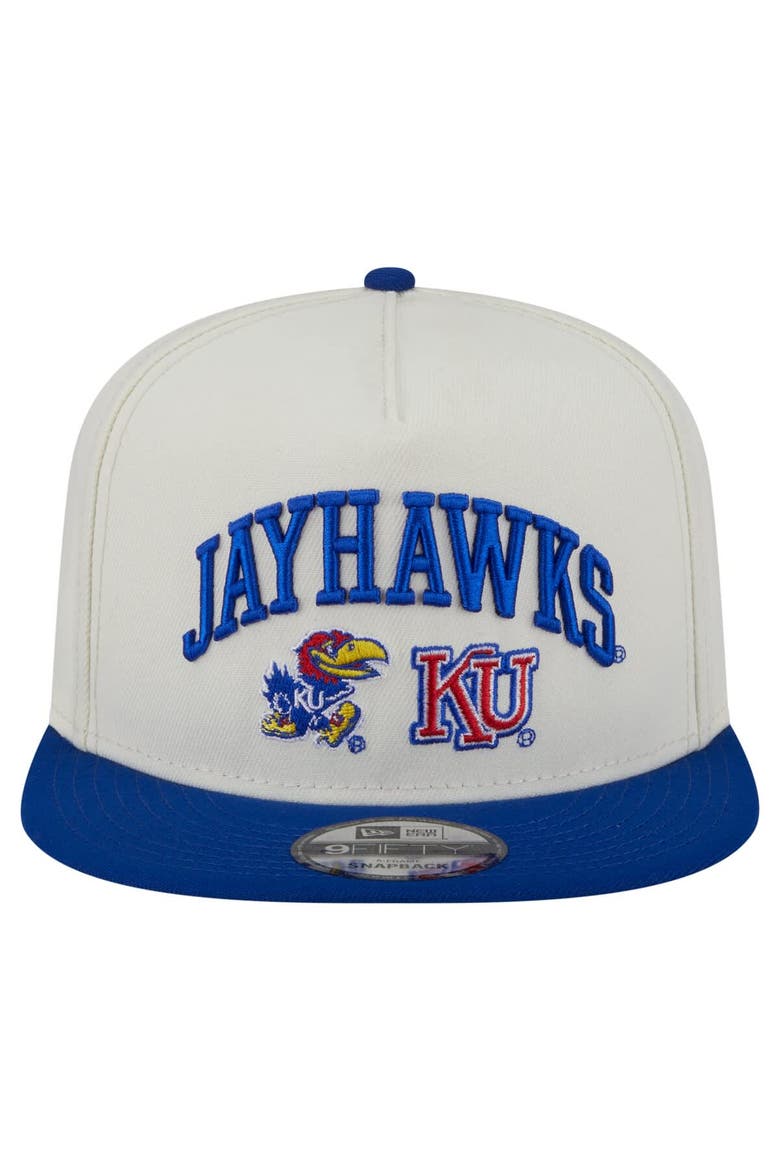Men's New Era White Kansas Jayhawks Collegiate 9FIFTY A-Frame Snapback Hat, Alternate, color, White