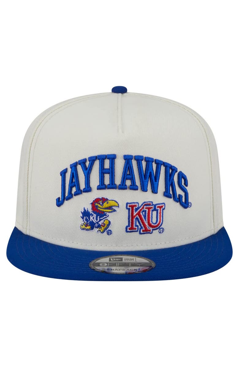New Era Men's New Era White Kansas Jayhawks Collegiate 9FIFTY A-Frame Snapback Hat, Alternate, color, White
