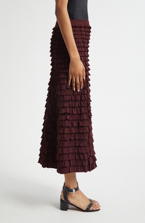 Ulla Johnson Mimi Tiered Ruffled Jersey Midi Skirt In Brown
