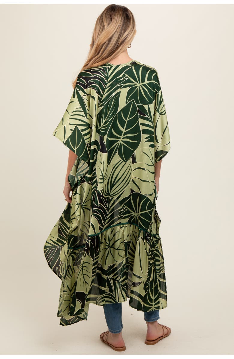 PinkBlush Tropical Print Long Cover Up, Alternate, color, Green