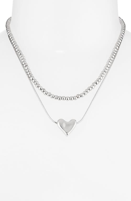 NORDSTROM NORDSTROM SET OF 2 BEAD CHAIN & PUFFY HEART PENDANT NECKLACES