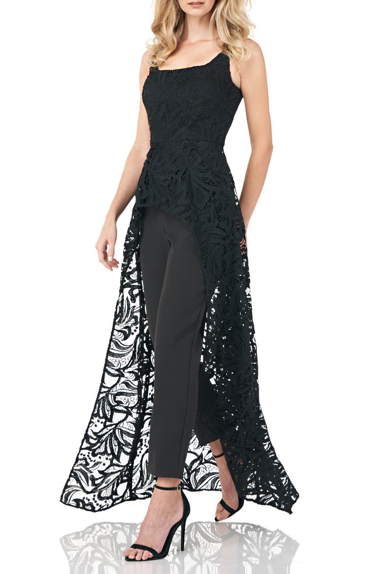 Lace Maxi Romper, Alternate, color, BLACK