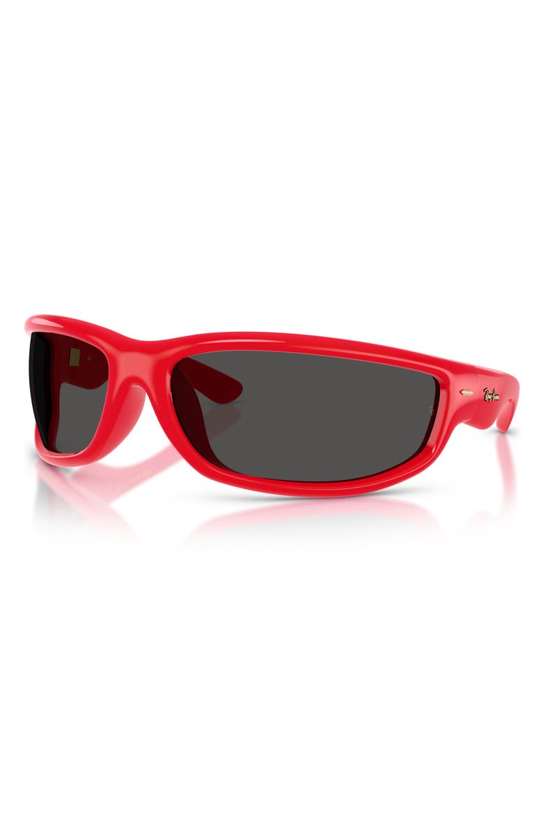 x A$AP Rocky Ultra Wrap 003 86mm Shield Sunglasses, Alternate, color, RED/ DARK GREY