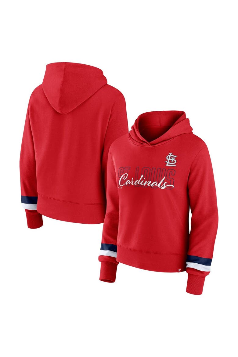 Women's Fanatics Branded  Red St. Louis Cardinals Over Under Pullover Hoodie, Main, color, Red