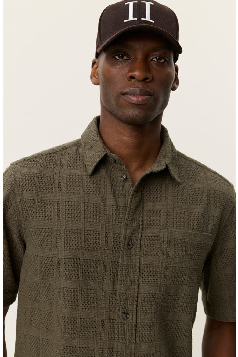 Charlie Short Sleeve Button-Up Shirt, Alternate, color, OLIVE NIGHT