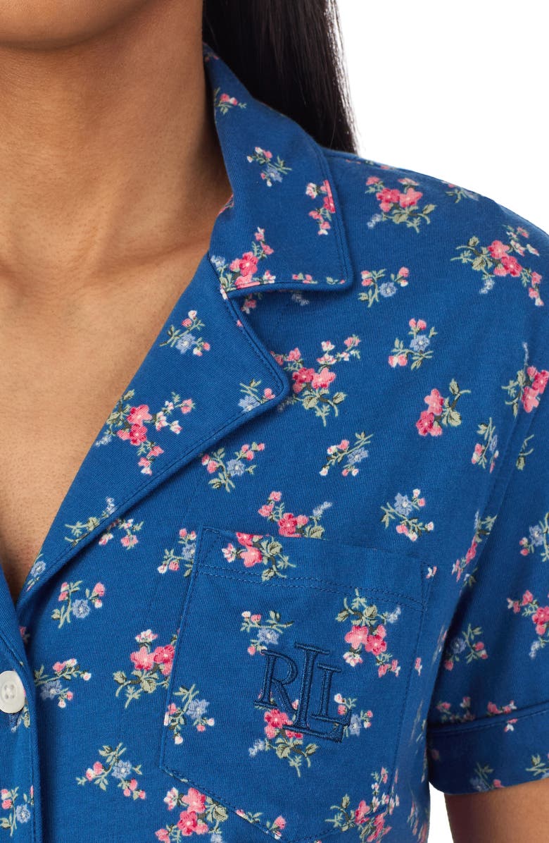 Lauren Ralph Lauren Floral Cotton Blend Short Pajamas, Alternate, color, 