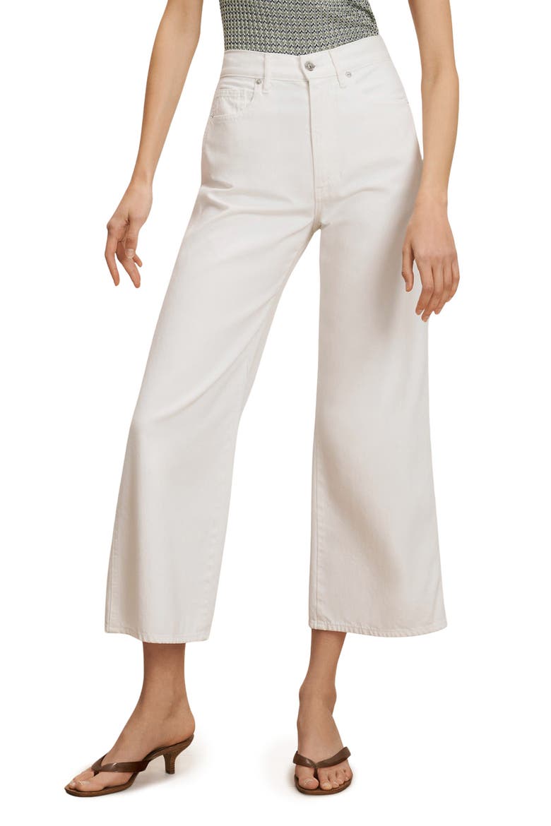 Taylor High Waist Ankle Wide Leg Jeans, Main, color, WHITE
