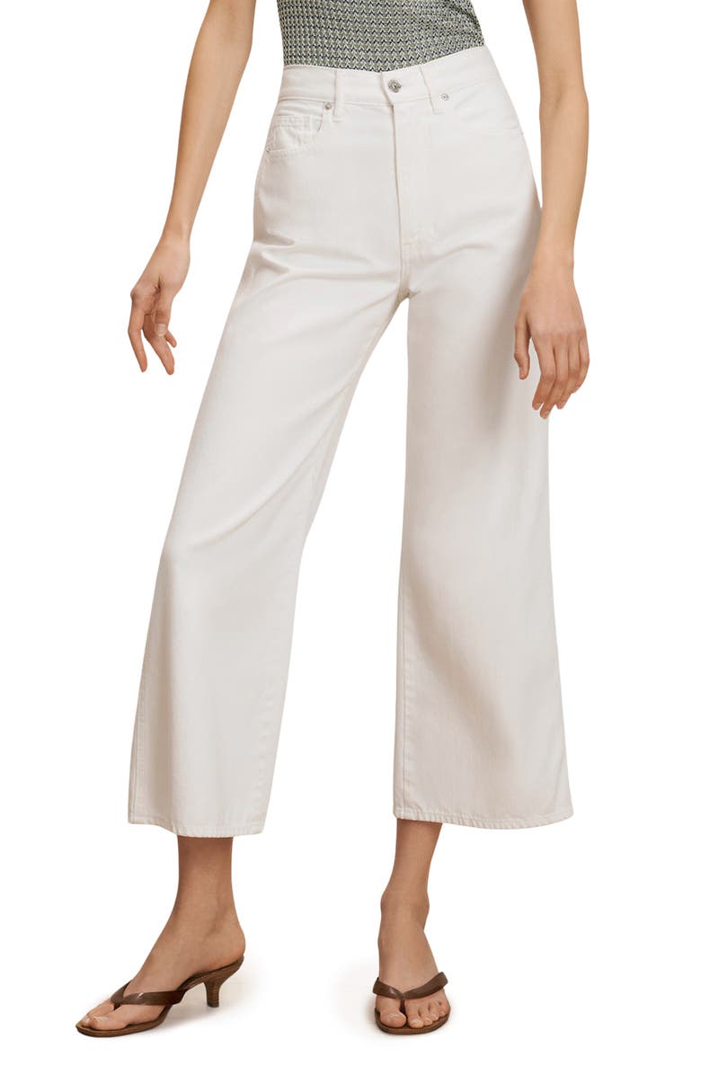 Veronica Beard Taylor High Waist Ankle Wide Leg Jeans, Main, color, White