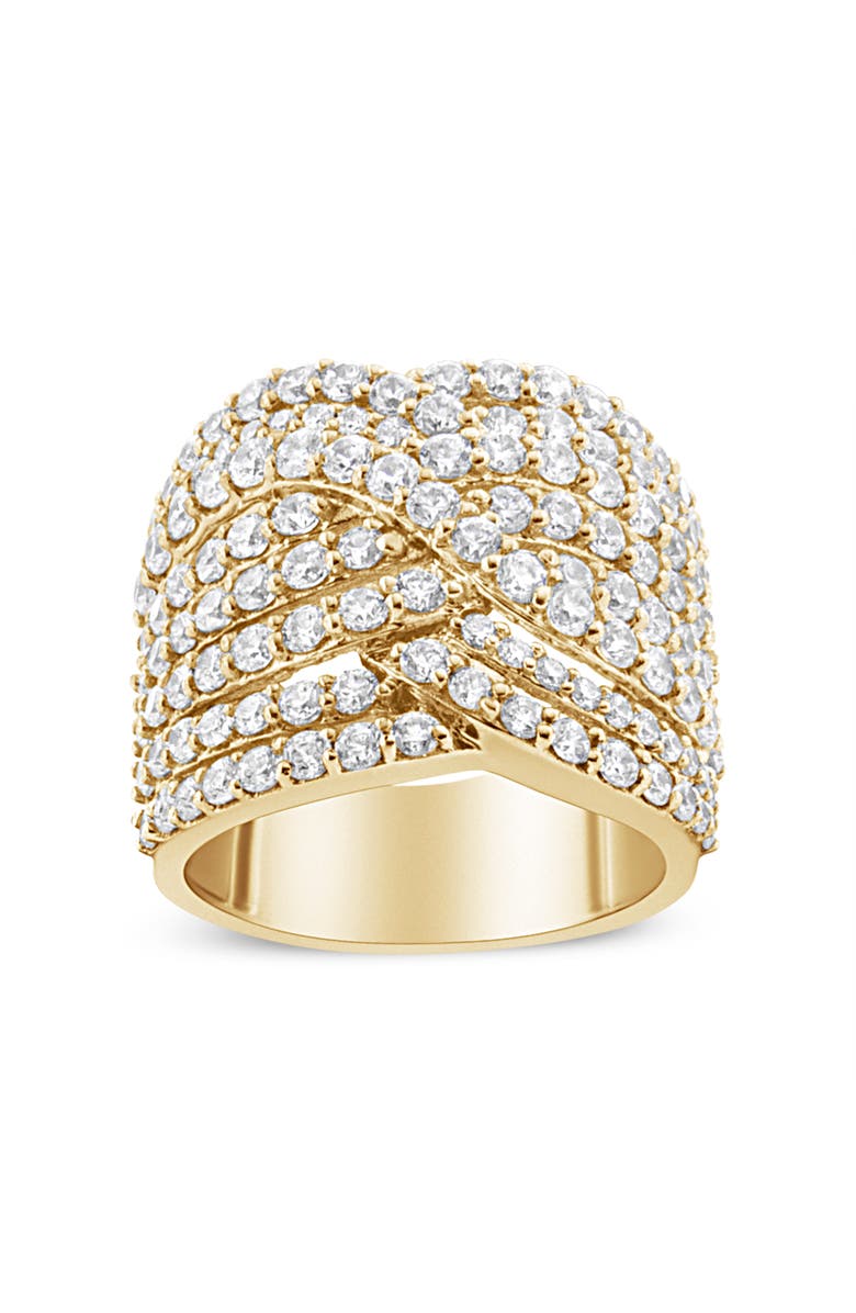 Haus of Brilliance 10K Gold 3.0 Cttw Diamond Bypass Crossover Statement Band Ring, Main, color, Yellow Gold