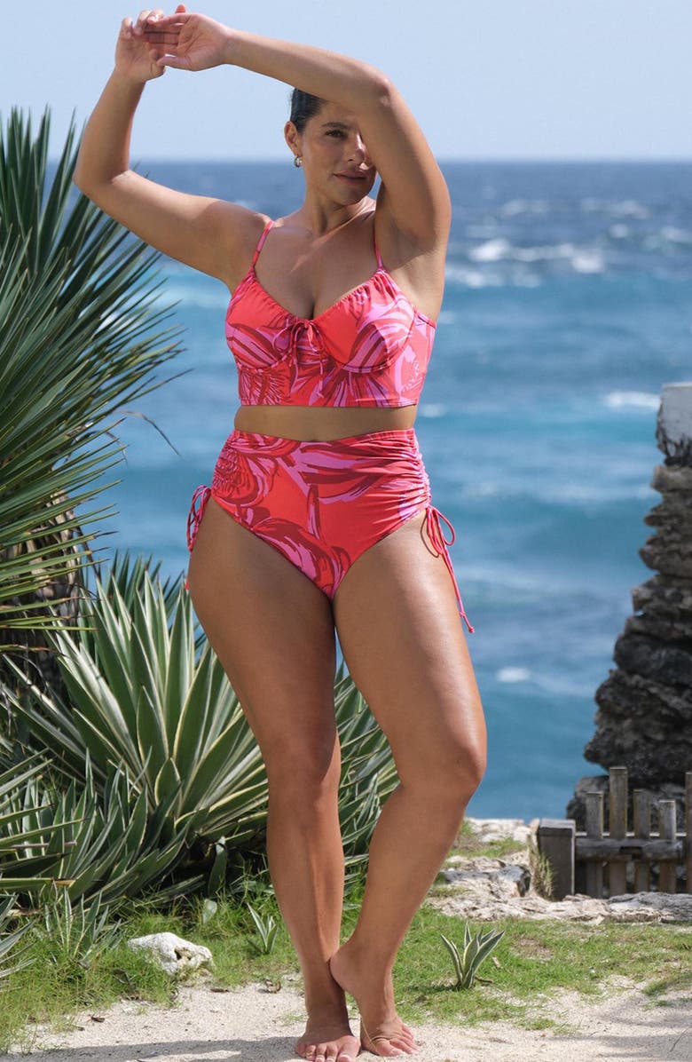 Artesands Les Fauves Degas High Waist Bikini Bottoms, Alternate, color, Red