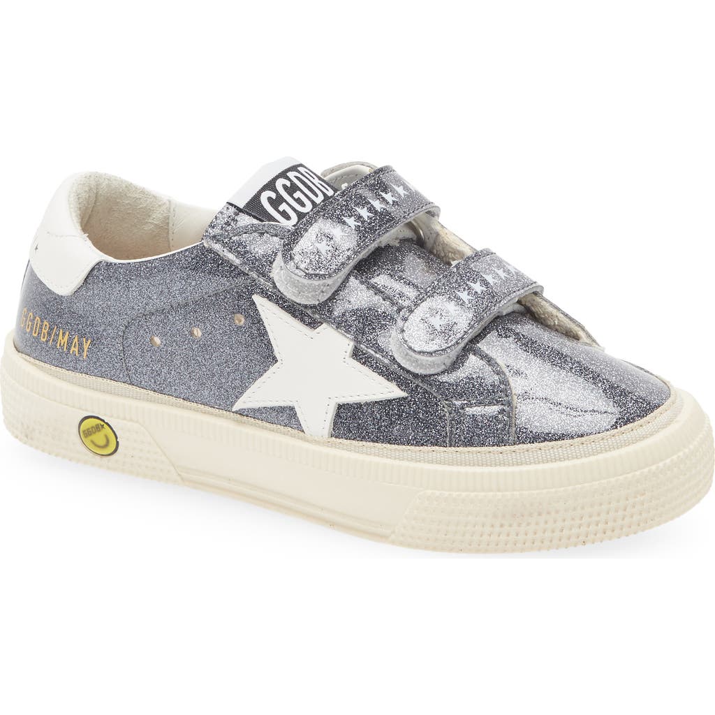 Golden Goose Kids' May School Glitter Sneaker In Antracite/white