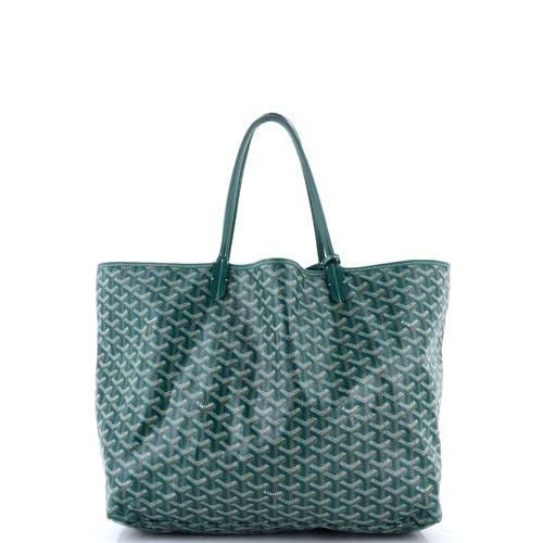 Pre-owned Goyard  Goyard Saint Louis Tote Coated Canvas Gm In Green