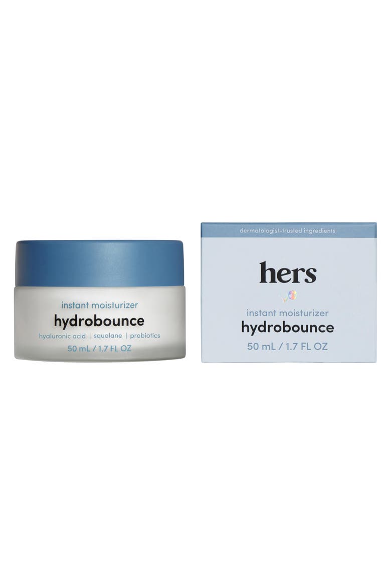 Hydrobounce Instant Moisturizer Lightweight, Smoothing, Squalane & Hyaluronic Acid Cream with Probiotics, Main, color, Blue