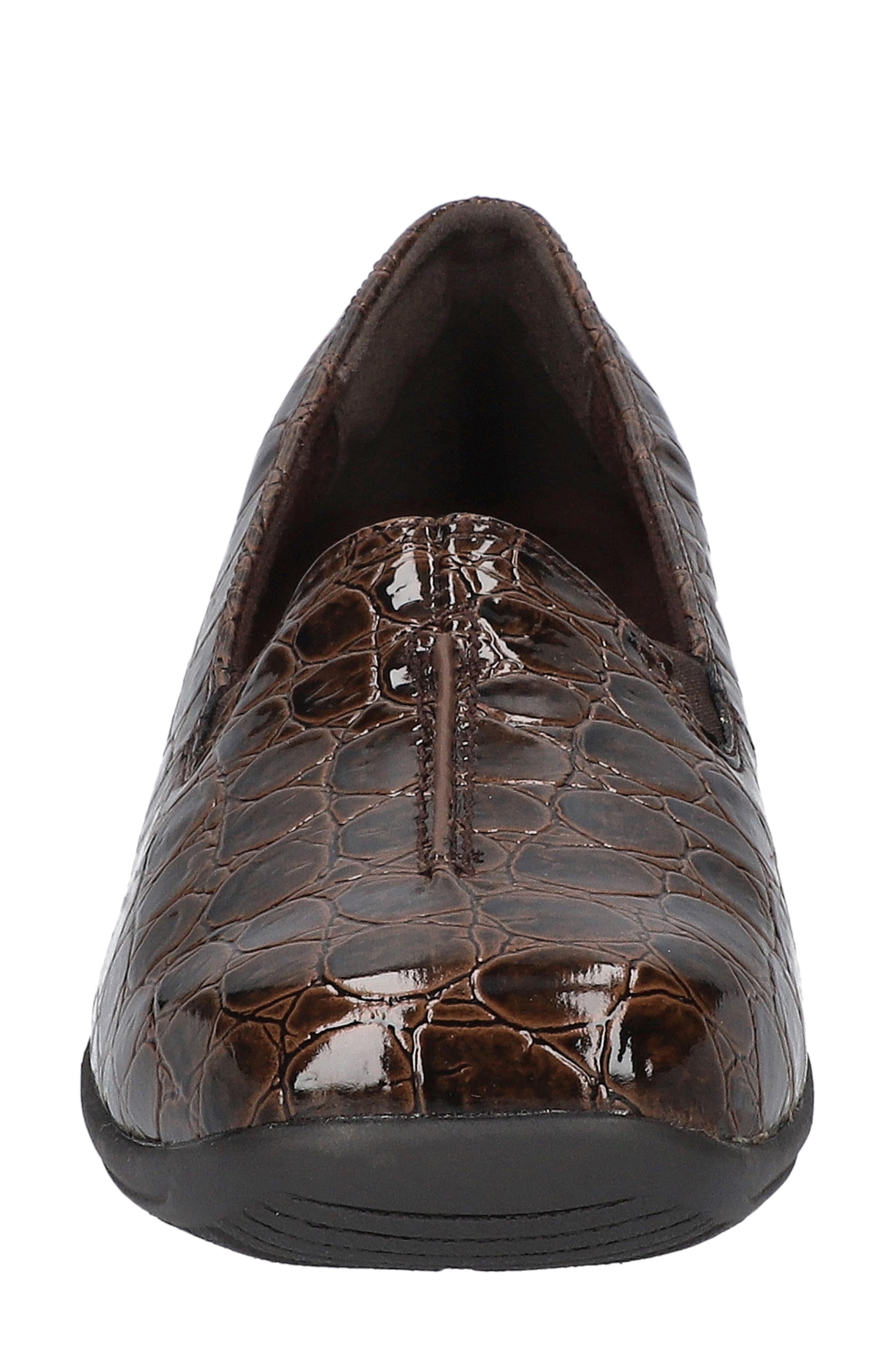EASY STREET Purpose Comfort Flat - Multiple Widths Available, Alternate, color, Brown Patent Croco