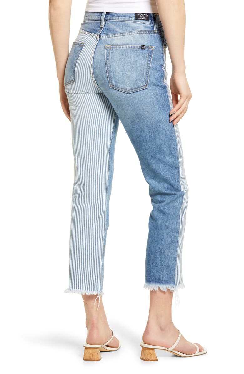 NOEND Claude Mixed Media High Waist Straight Leg Jeans, Alternate, color, 