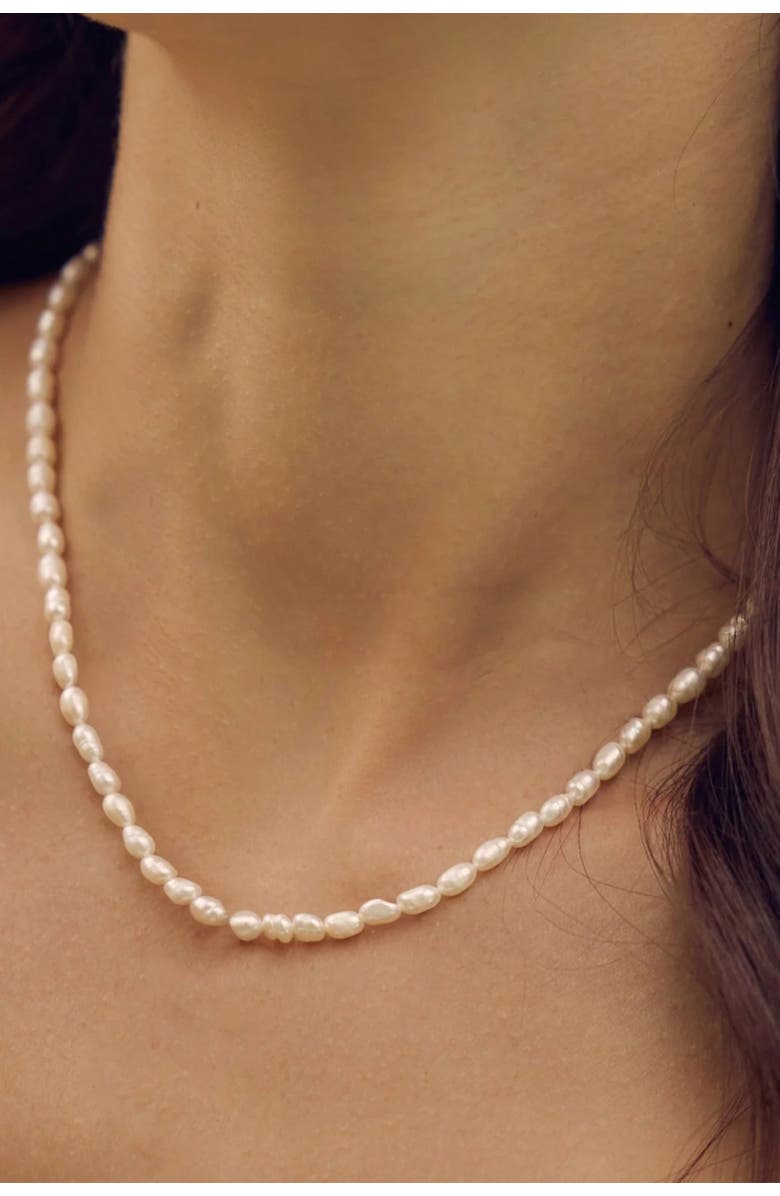 Bearfruit Jewelry 14k Gold Plated Memories Base Pearl Necklace Holiday Gift Idea, Alternate, color, Gold