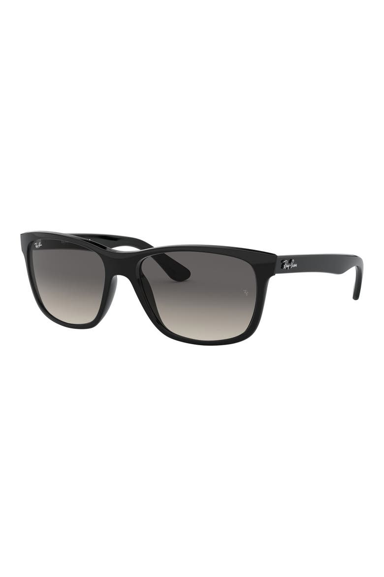 'Wayfarer' 58mm Aviator Sunglasses, Alternate, color, BLACK/ GREY GRADIENT