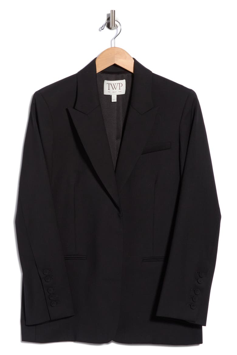 Sweet Pea Wool Blend Blazer, Main, color, BLACK