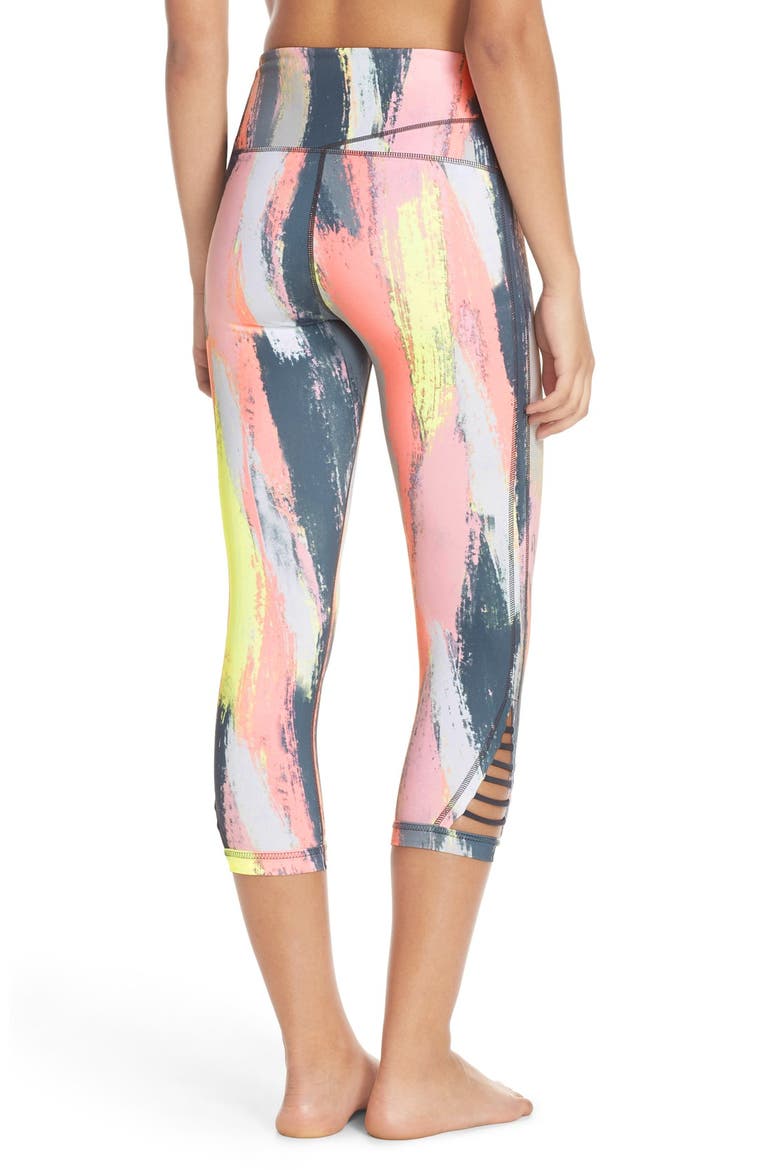 'Va Va' High Waist Crop Leggings, Alternate, color, SILVER SLATE NOUVEAU PRINT