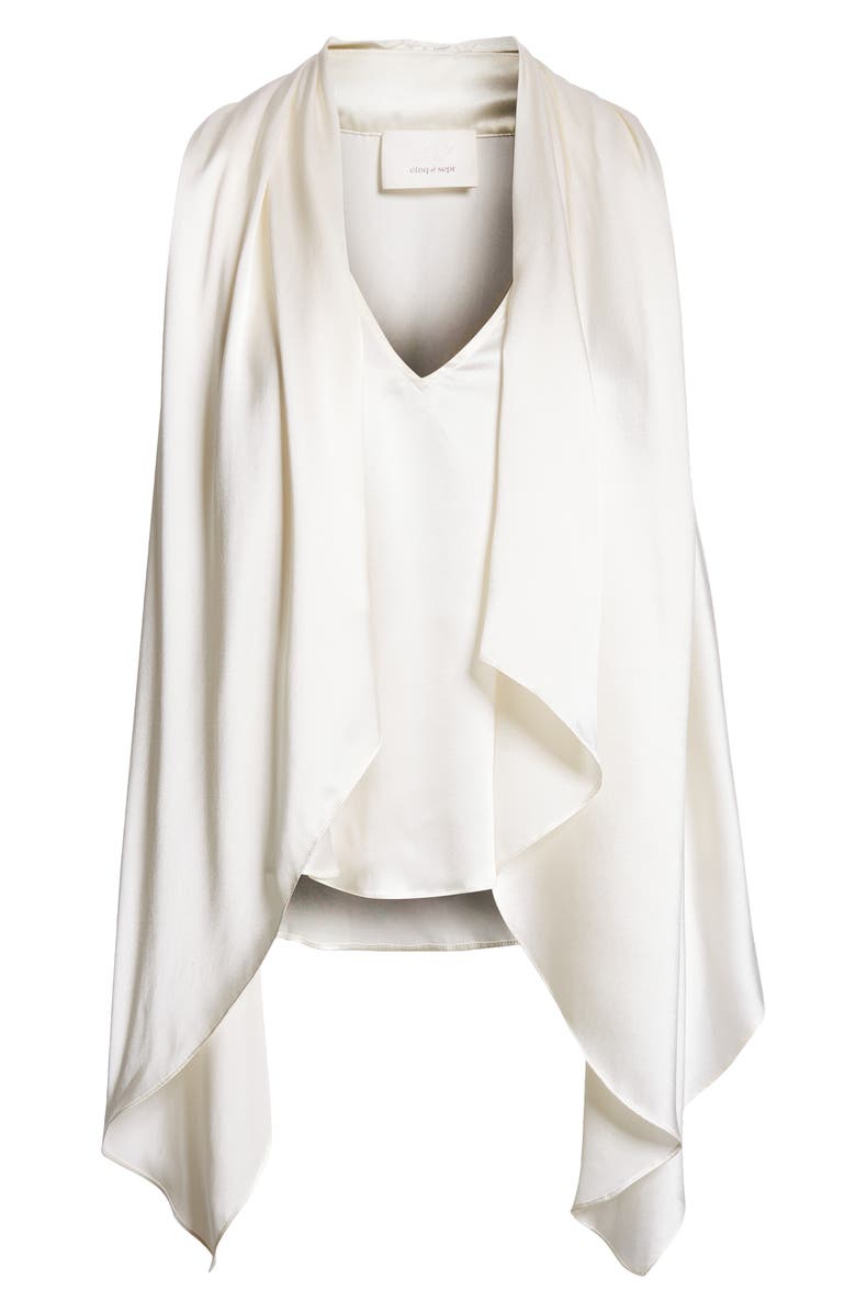 Cinq à Sept Louella Draped Silk Top, Alternate, color,