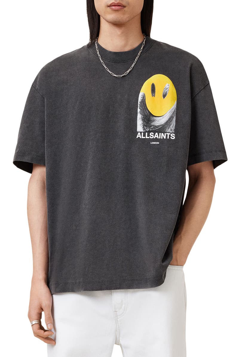 AllSaints Party Wave Graphic T-Shirt, Main, color,