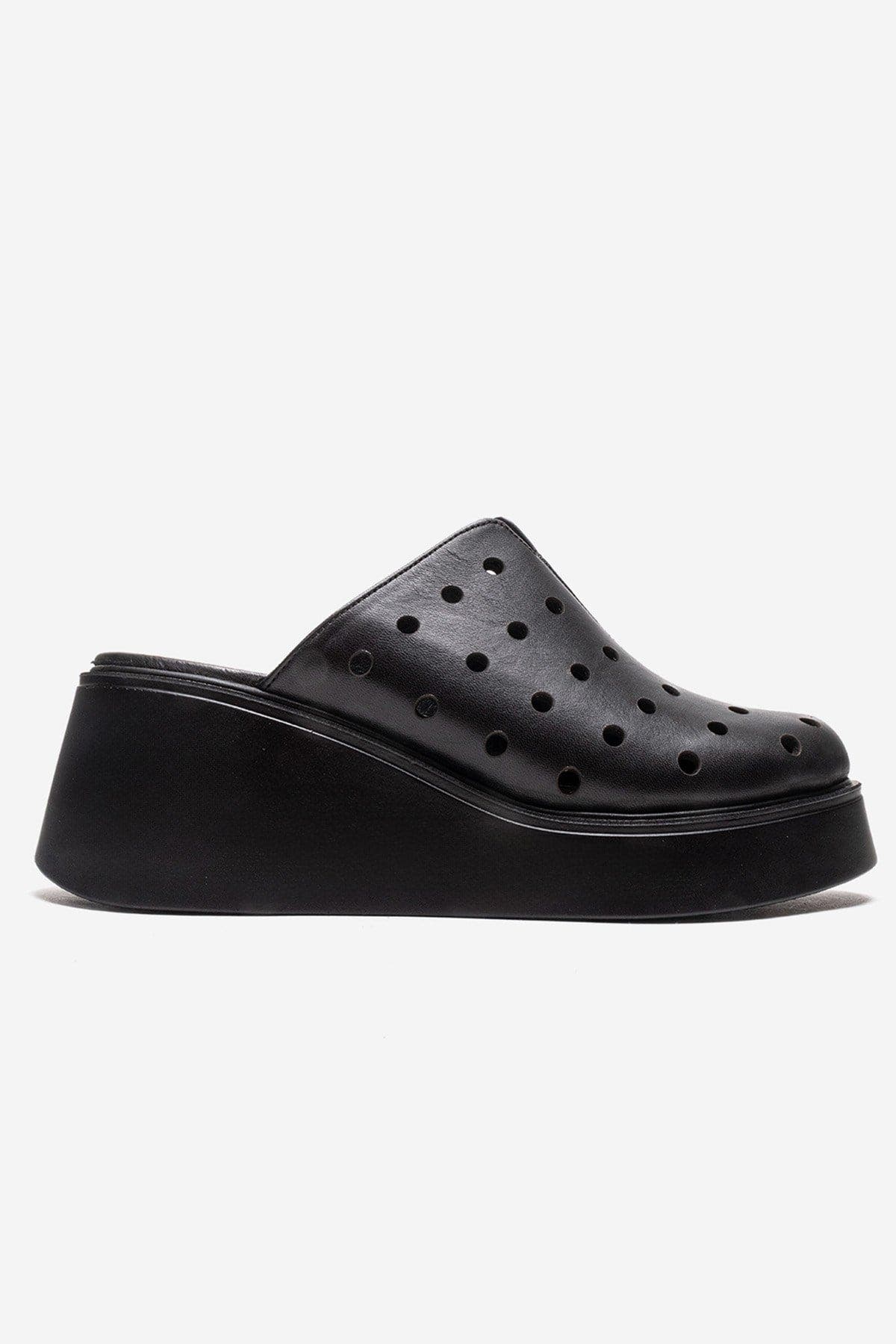 Forever & Always Shoes Nives Leather Wedge Sandal, Alternate, color, Black