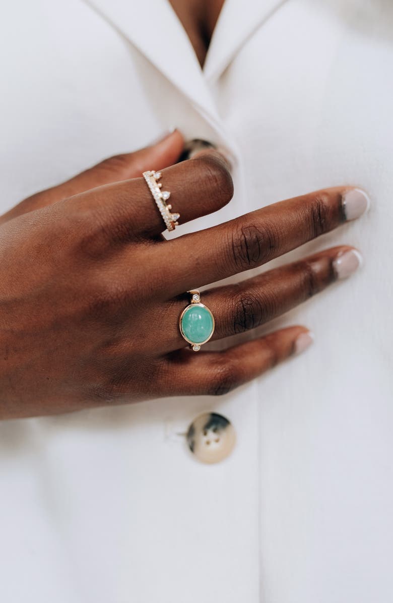 Anzie Classique Oval Ring, Alternate, color, Green