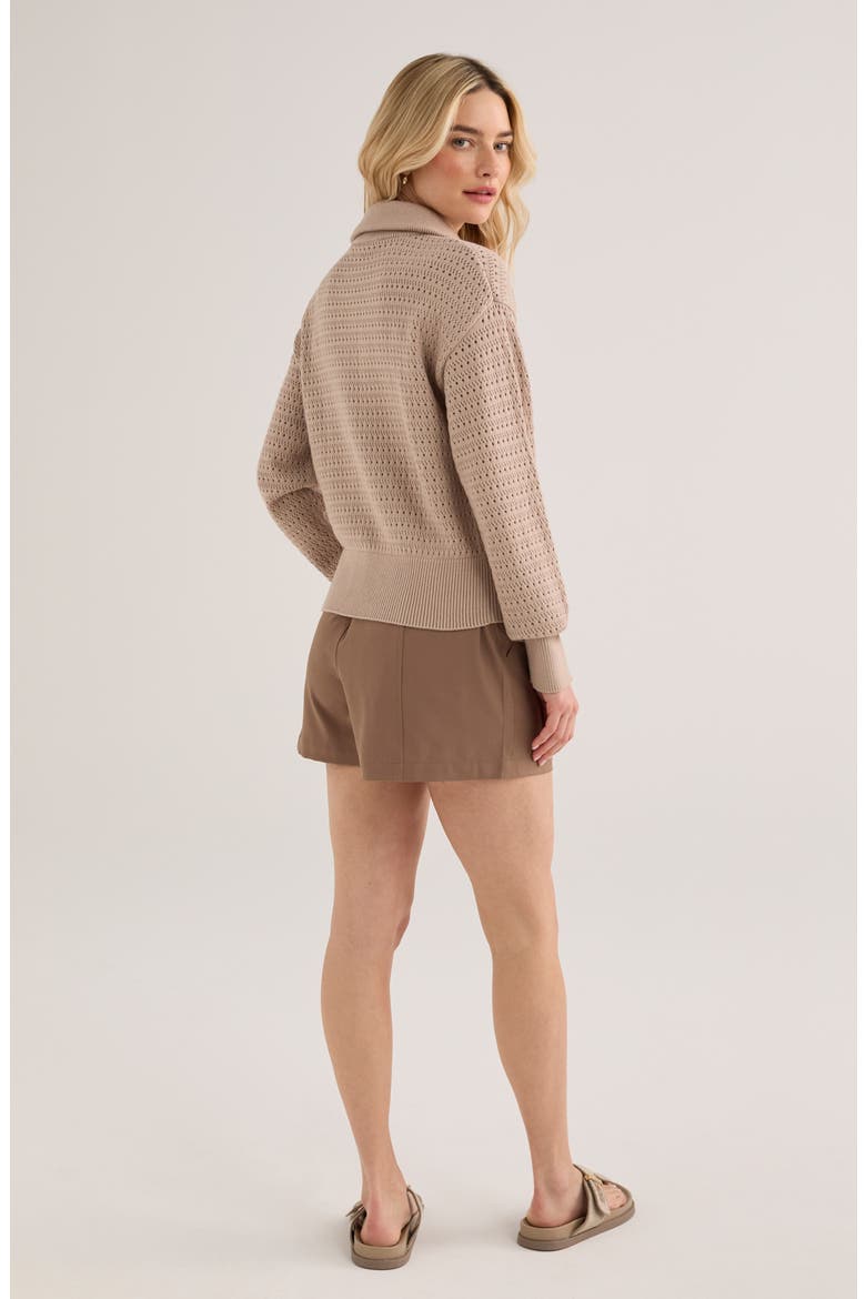 Darla Half Zip Sweater, Alternate, color, LIGHT TAUPE