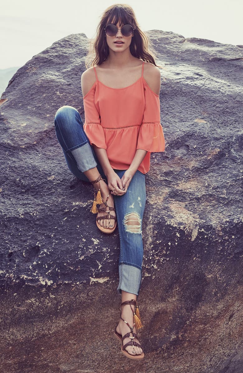 1.STATE Cold Shoulder Peasant Top, Alternate, color, 