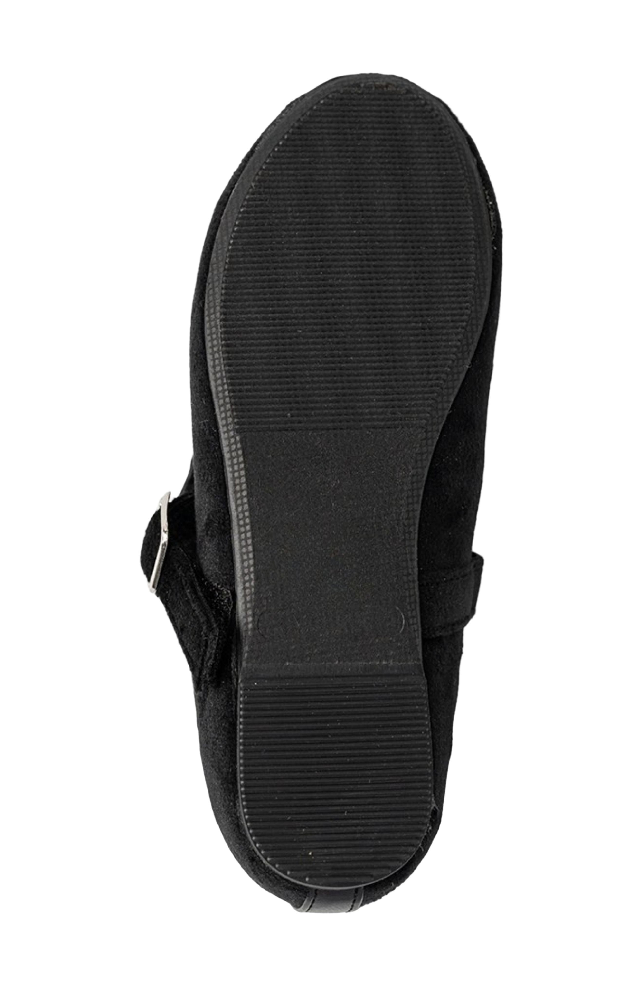 Kids' Patent Faux Leather Flat, Alternate, color, BLACK