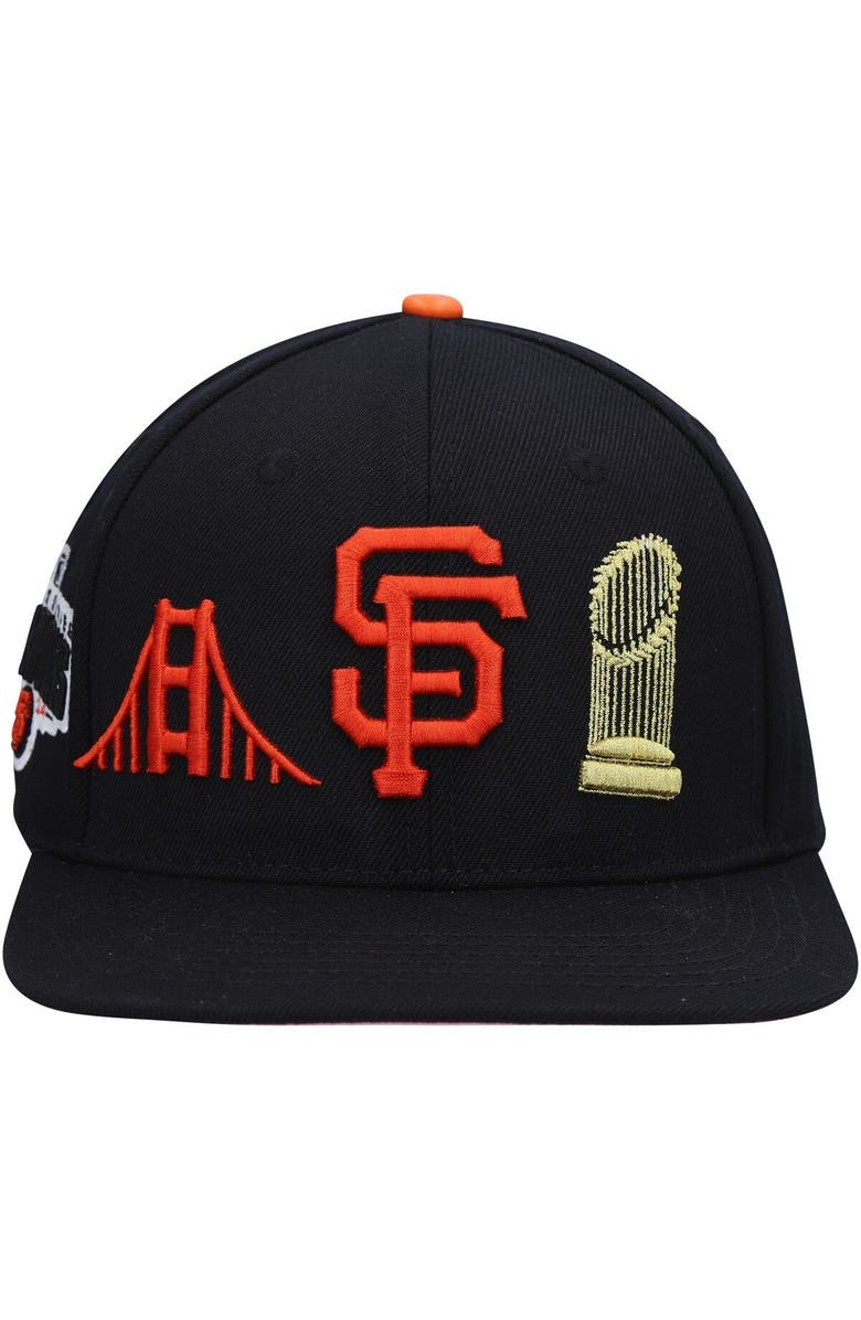 PRO STANDARD Men's Pro Standard Black San Francisco Giants Double City Pink Undervisor Snapback Hat, Alternate, color, 