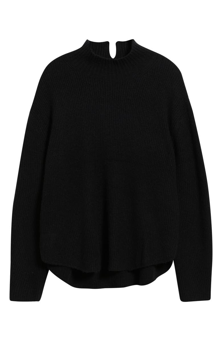 Caslon<sup>®</sup> Shirttail Mock Neck Sweater, Alternate, color, Black