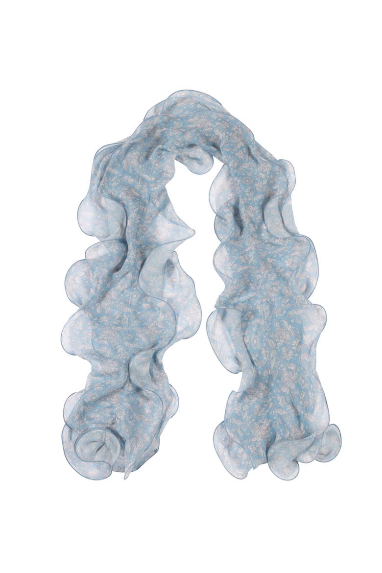 Floral Double Ruffle, Alternate, color, Blue Note