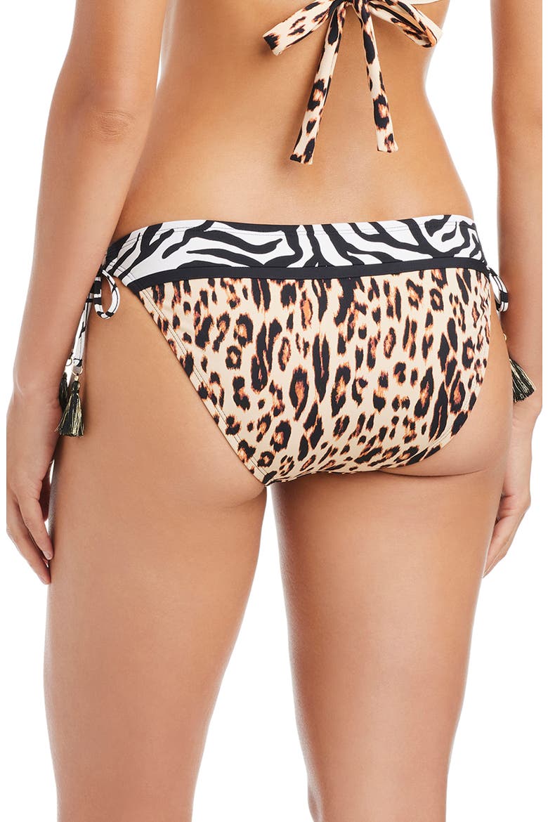 Side Tie Hipster Swim Bottoms, Alternate, color, ANIMAL PRINT/ MULTI
