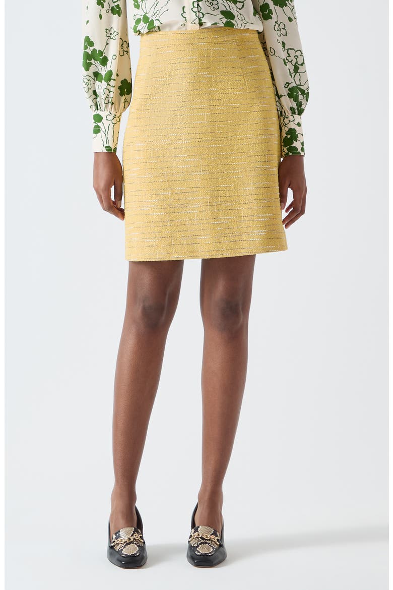 Varley Tweed Miniskirt, Main, color, YELLOW