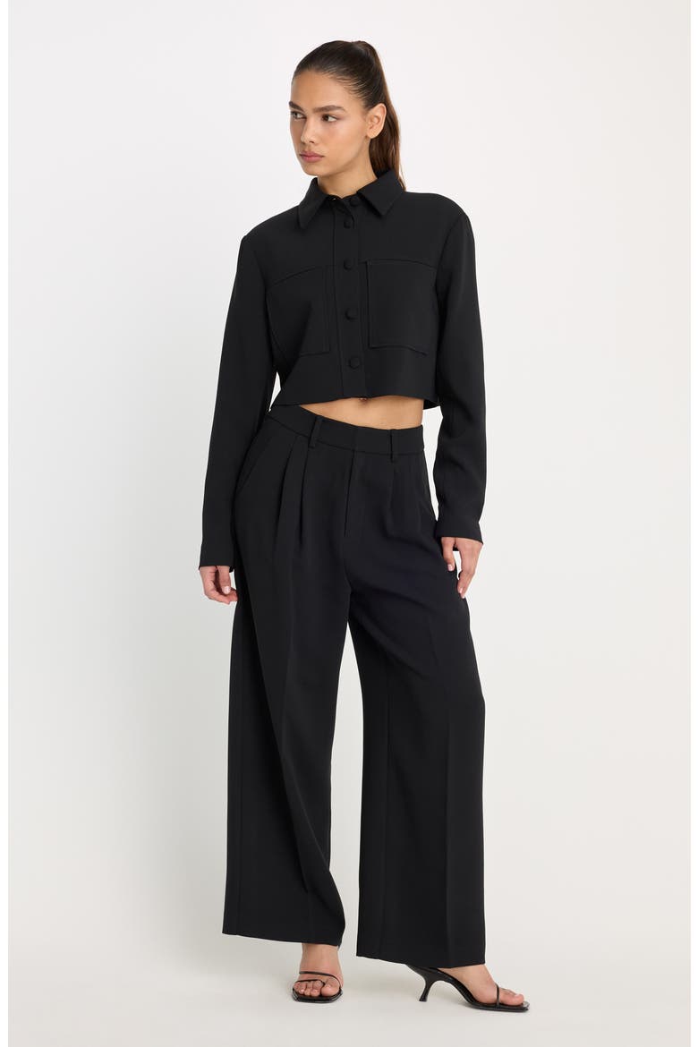 Luxe High Waist Ankle Wide Leg Trousers, Alternate, color, BLACK001
