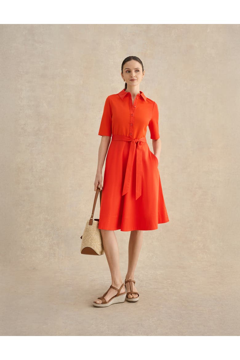 Loretta Midi Shirt Dress, Alternate, color, Tomato Red