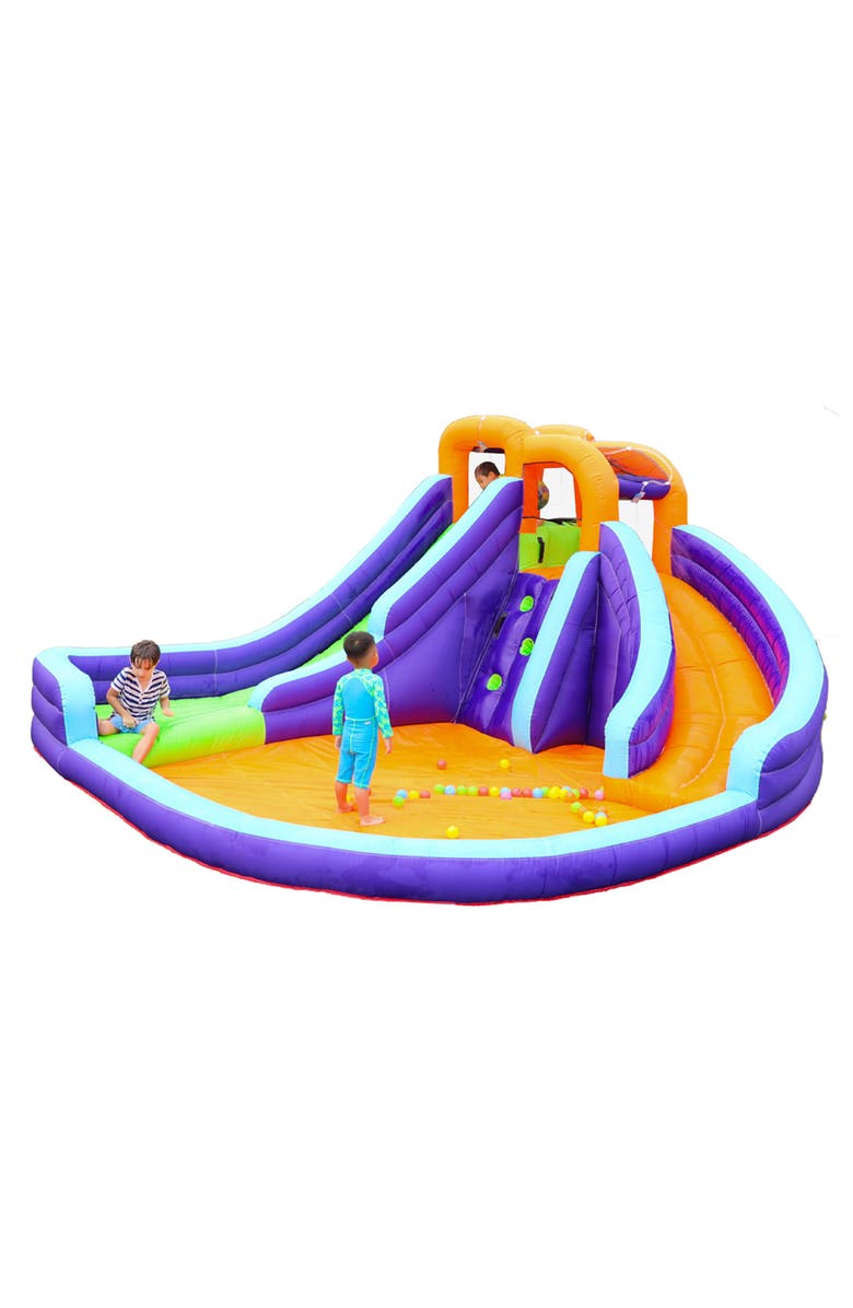 Coconut Outdoor Double Slide Water Park with Climbing, Alternate, color, Multi