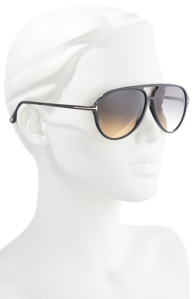 TOM FORD Samson 62mm Gradient Oversize Aviator Sunglasses, Alternate, color,