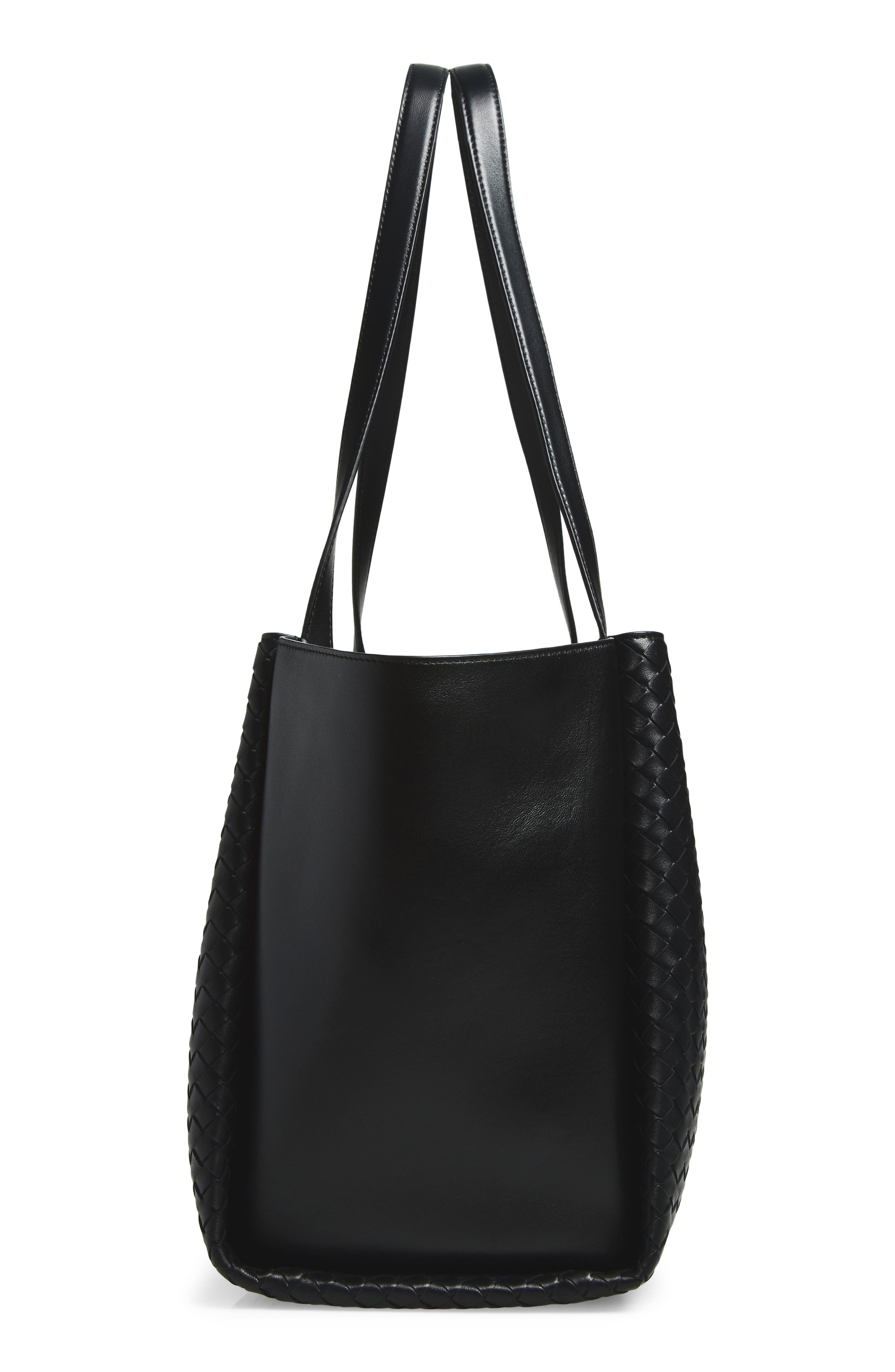Corso Intrecciato Leather Tote, Alternate, color, 1007 BLACK-BRASS VIBRATO