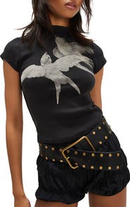 Free People Birds in Flight Cotton T-Shirt
