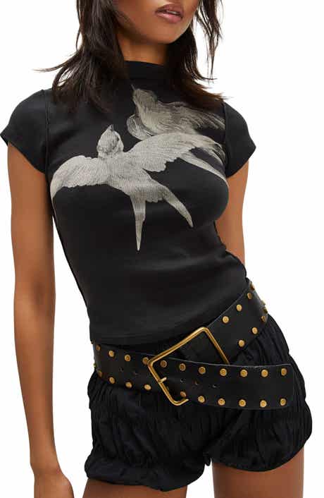 Free People Birds in Flight Cotton T-Shirt