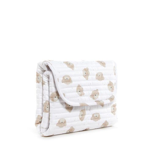 Trvl Design Teddy Bear Quilted Changing Pad In Tan