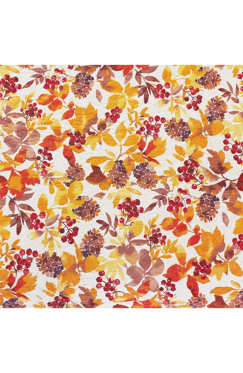 C&F Home Cordelia Vibrant Fall Leaves 100% Cotton Set of 6 Cloth Napkins, Alternate, color, Orange