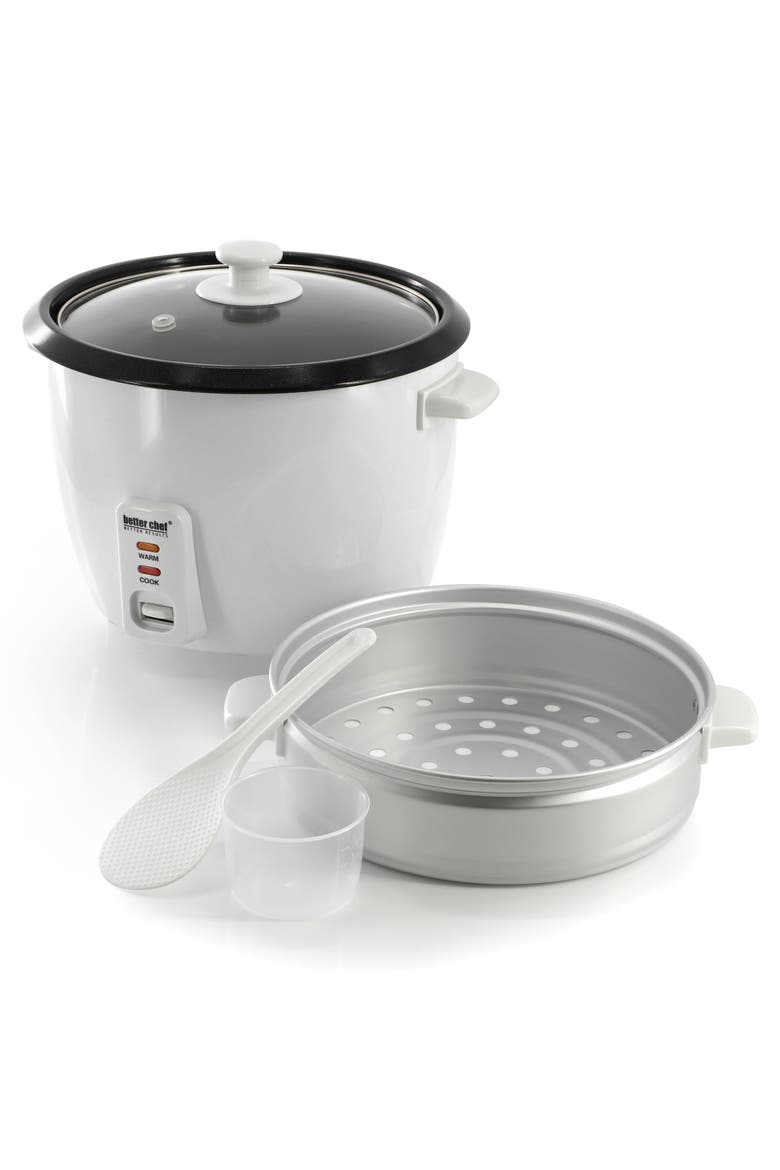 10 Cup Ceramic Bowl Rice Cooker with Steamer Attachment, Alternate, color, White