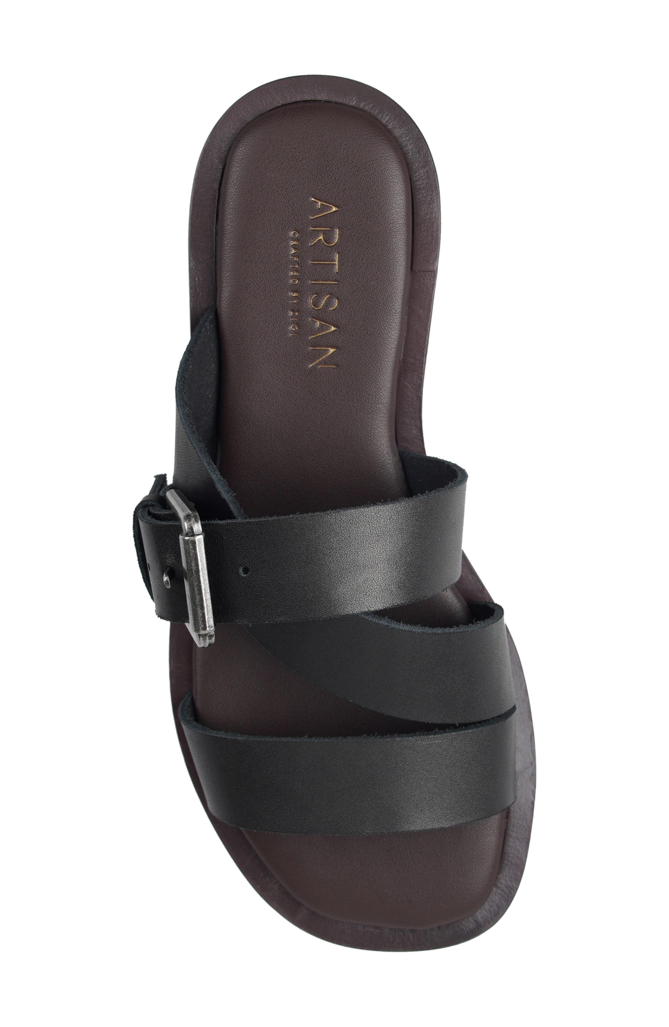 Maranello Slide Sandal, Alternate, color, BLACK LEATHER