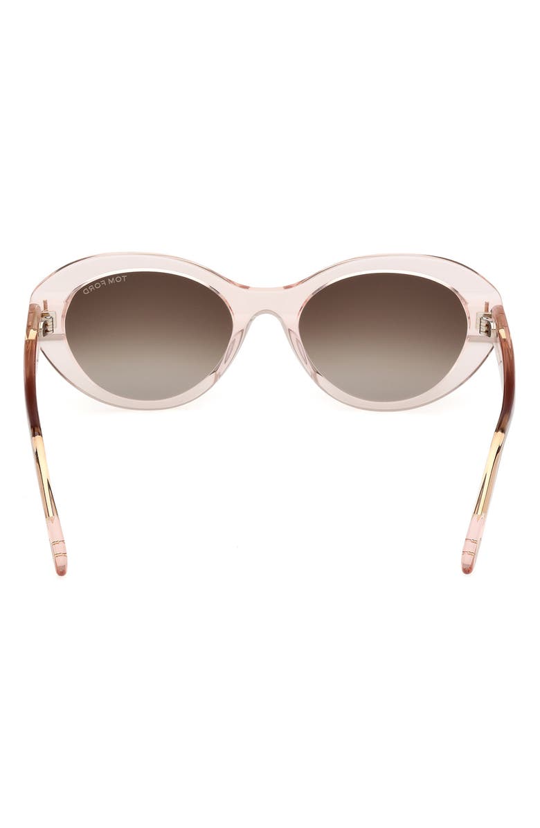 TOM FORD 53mm Oval Sunglasses, Alternate, color, Shiny Pink / Gradient Brown