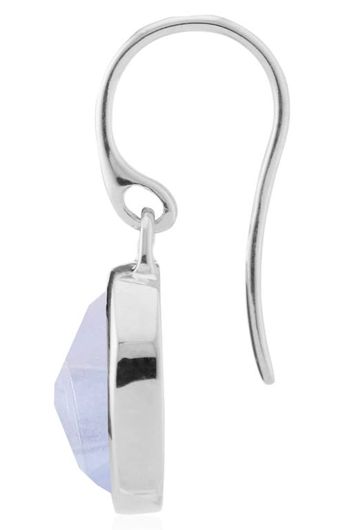 Monica Vinader Siren Semiprecious Stone Drop Earrings In Silver/blue Lace Agate