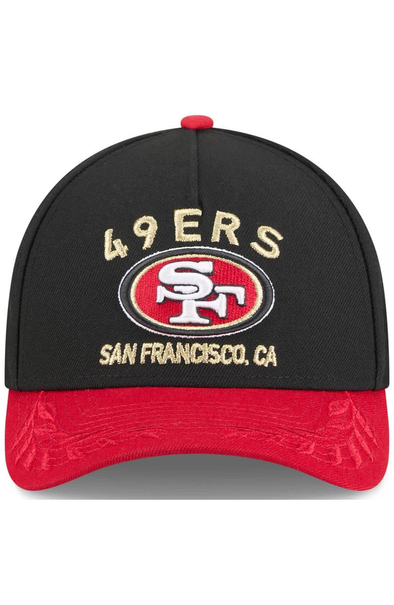 New Era Men's New Era Black/Scarlet San Francisco 49ers 2025 NFL Draft 9FORTY A-Frame M-Crown Adjustable Hat, Alternate, color, 